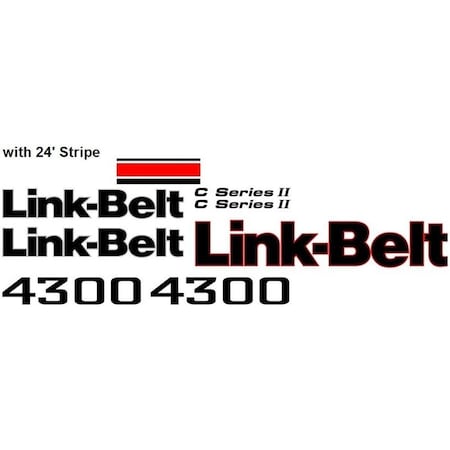Aftermarket 4300 Link-Belt Excavator Decal Set with 24' of Stripe w/ C Series II Decals New LBLS4300-2WSDECALSET